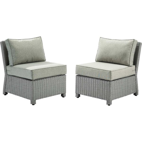 Bradenton Gray Gray Outdoor Wicker Chair Set , Set of Two, image 2