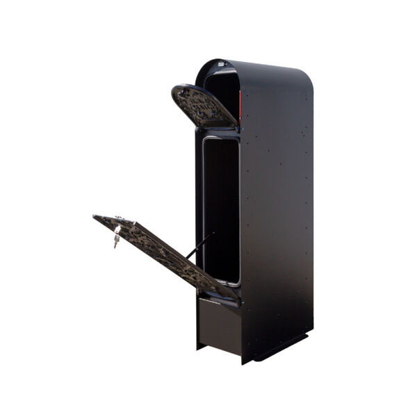 MailKeeper 150 Black 49-Inch Locking Column Mount Mailbox with Decorative Running Oak Design Front, image 3