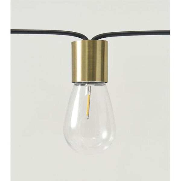 Glow Brass 12-Light LED Outdoor Solar Non-Hanging String Light, image 2