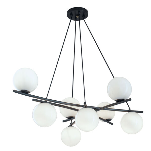 Perch Acid Dipped Black Eight-Light Chandelier, image 1