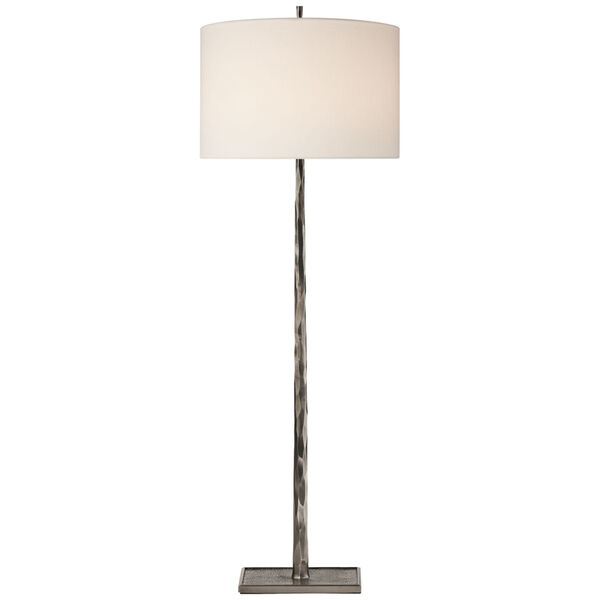 Lyric Branch Floor Lamp in Pewter with Linen Shade by Barbara Barry, image 1