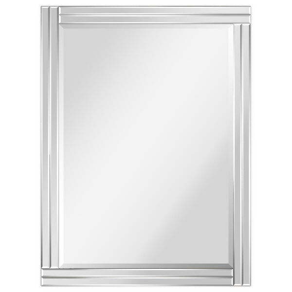 Moderno Clear 40 x 30-Inch Stepped Beveled Rectangle Wall Mirror, image 2