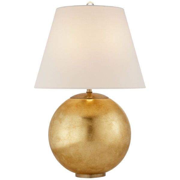 Morton Table Lamp in Gild with Linen Shade by AERIN, image 1