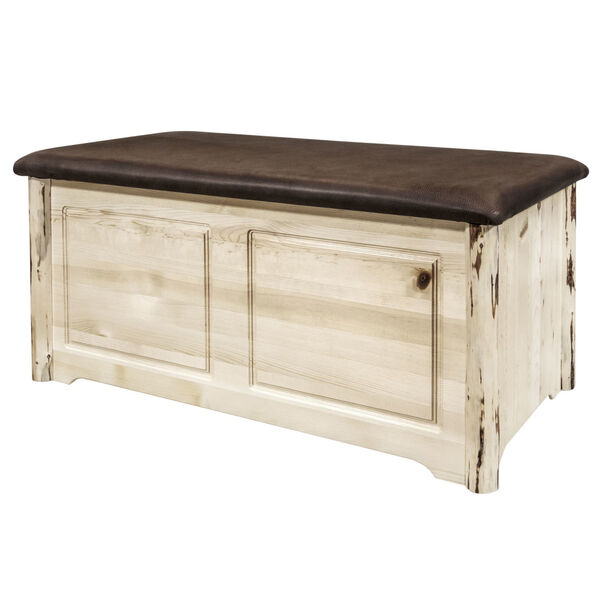 Montana Natural Blanket Chest with Saddle Upholstery, image 3
