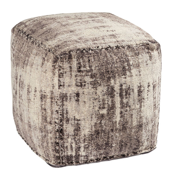 Asher Grey Chenille 18-Inch Pouf, image 3