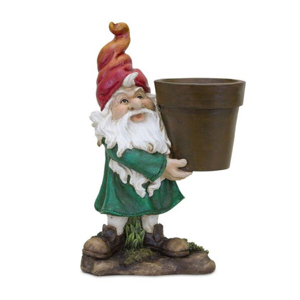 Multicolour Resin Gnome with Pot, image 1