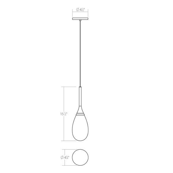 Parisone Satin White LED Pendant with Clear Glass, image 2