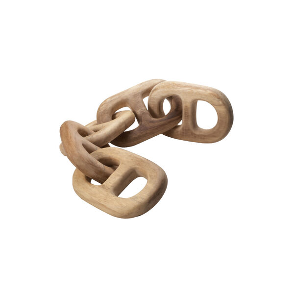 Hand Carved Five-Link Decorative Wooden Chain, image 2