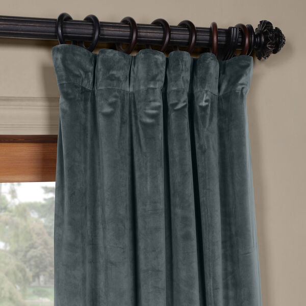Blue 108 x 50 In. Plush Velvet Curtain Single Panel, image 2