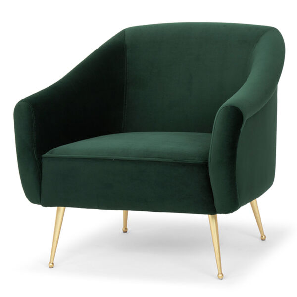 Lucie Emerald Green and Gold Occasional Chair, image 1