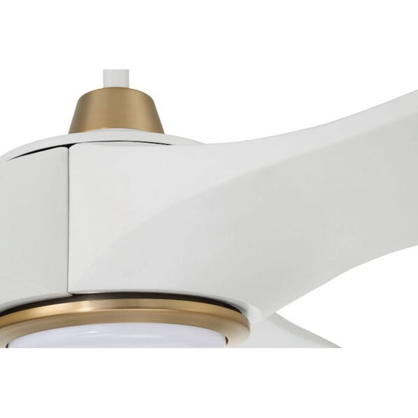 Envy White and Satin Brass 60-Inch DC Motor LED Ceiling Fan, image 3
