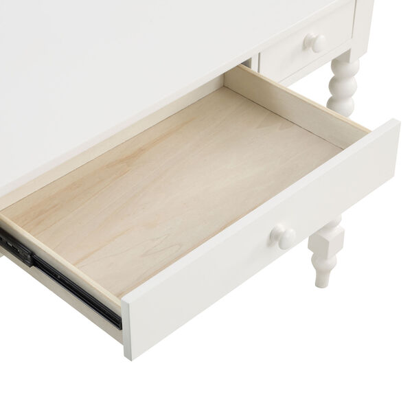 Averly White Three Drawer Desk, image 6