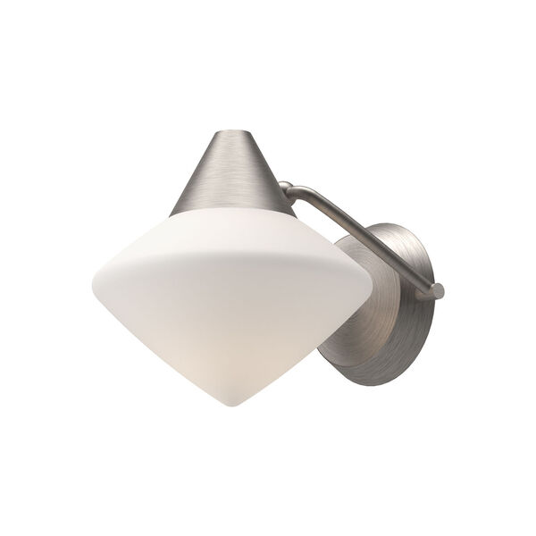Nora Brushed Nickel One-Light Wall Sconce with Opal Glass, image 1