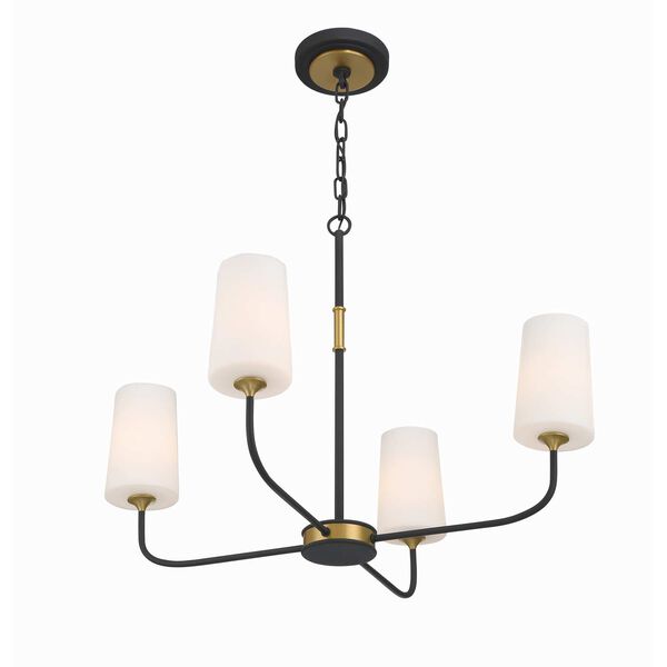 Niles Black Forged and Modern Gold Four-Light 29-Inch Chandelier, image 5