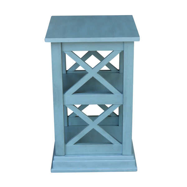 Hampton  Ocean blue 16-Inch  Accent Table with Shelves, image 3