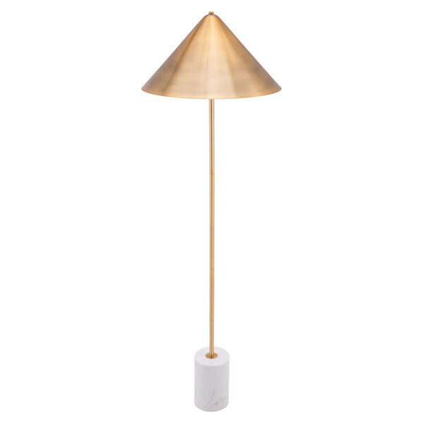 Bianca Brass and White Two-Light Floor Lamp, image 3