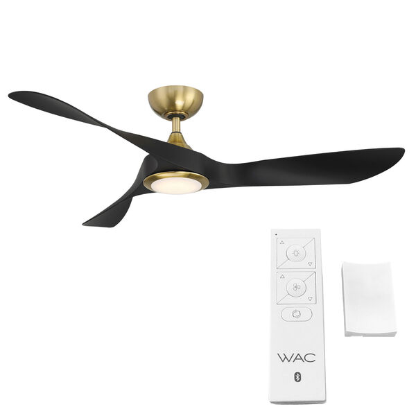 Swirl Soft Brass Matte Black 54-Inch LED Smart Indoor Outdoor Ceiling Fan, image 3