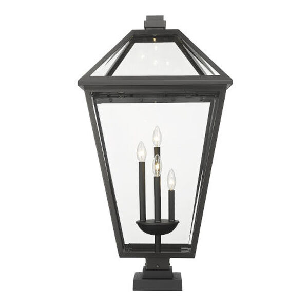 Talbot 36-Inch Four-Light Outdoor Pier Mounted Fixture with Clear Beveled Shade, image 1