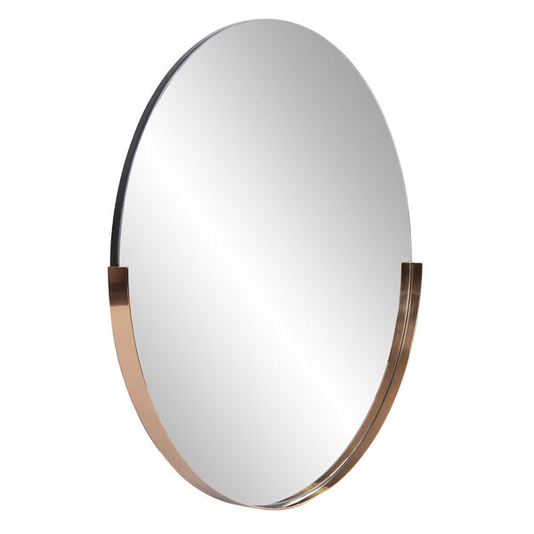 Dante Polished Rose Gold Round Wall Mirror, image 1