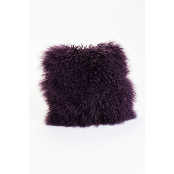 Vivian Fur Purple Square Decorative Pillow, image 1