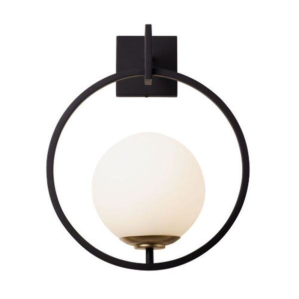 Stopwatch Matte Black French Gold 18-Inch One-Light Wall Sconce, image 1