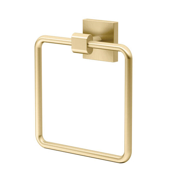 Elevate Towel Ring in Brushed Brass, image 1