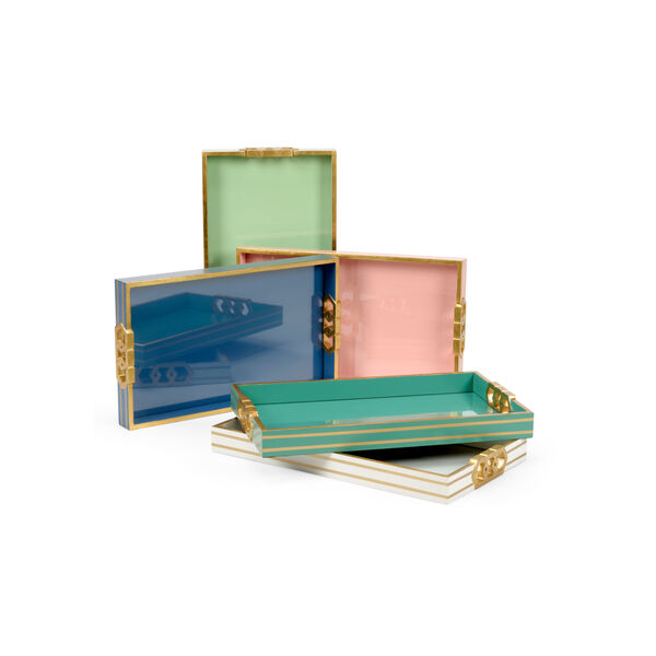 Shayla Copas Coral and Gold Leaf Serving Tray, image 3