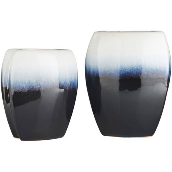 Linden Navy and White Vase Set, image 1