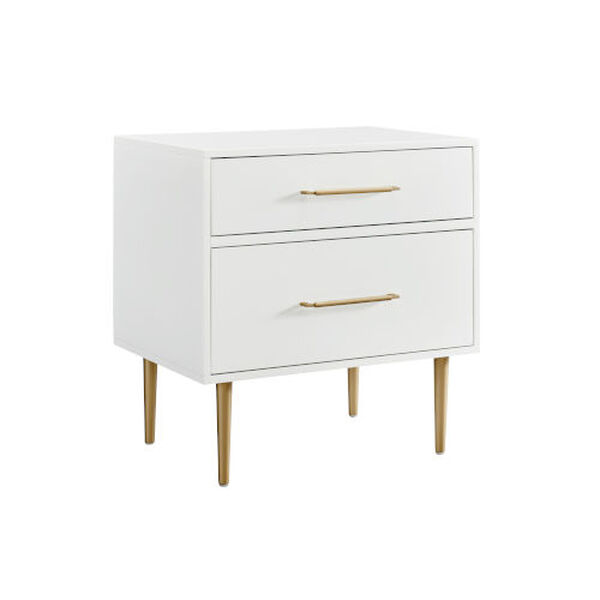 Brynne White Gold Two-Drawer Nightstand - (Open Box), image 4