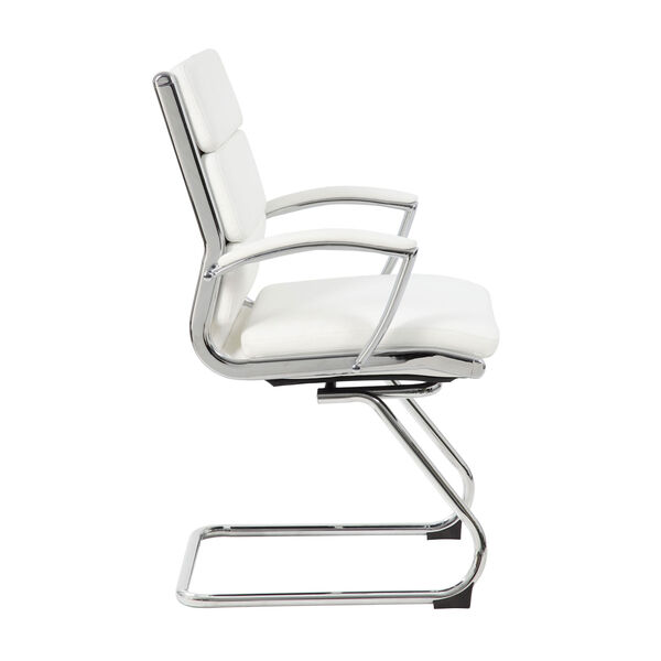 Boss White Executive Chair with Metal Chrome, image 4