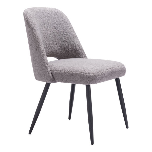 Teddy Gray and Matte Black Dining Chair, image 6