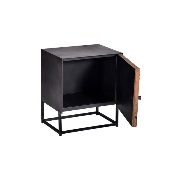 Layover Black and Gray Nightstand with One Cabinet, image 6