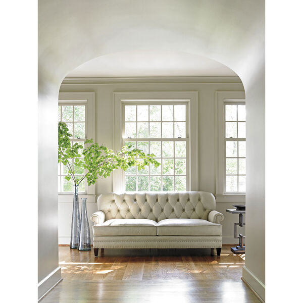 Oyster Bay Ivory Hillstead Leather Settee, image 2