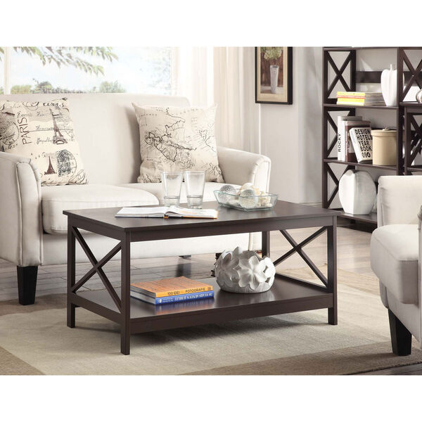 Selby Brown Coffee Table with Bottom Shelf, image 1