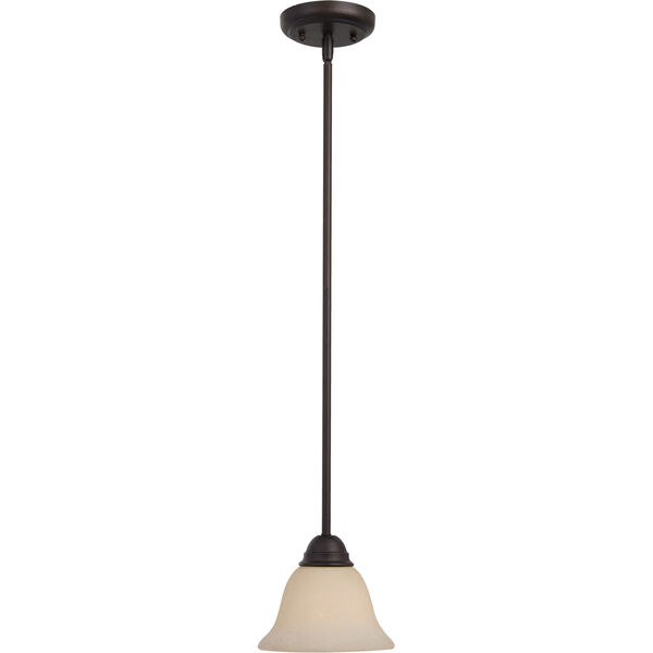 Manor Oil Rubbed Bronze One-Light Mini Pendant with Frosted Ivory Glass, image 1