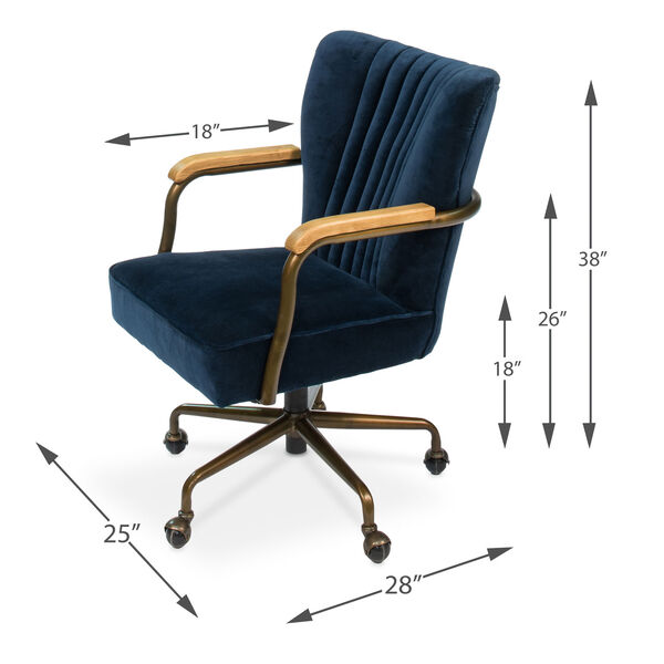 Blue Brooks Swivel Upholsterd Chairs, image 5