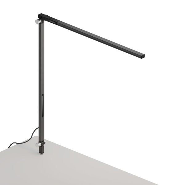 Z-Bar Metallic Black Warm Light LED Solo Desk Lamp with Through-Table Mount, image 1