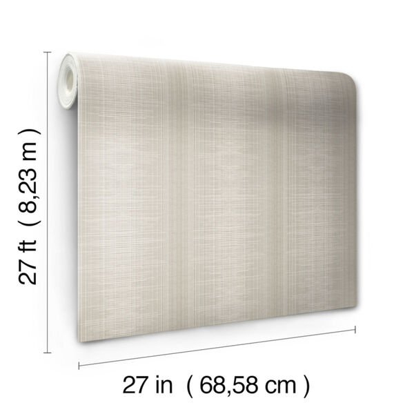 Handpainted  Light Brown Silk Weave Stripe Wallpaper, image 4