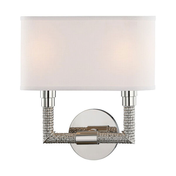 Dubois Polished Nickel 11-Inch Two-Light Wall Sconce, image 1