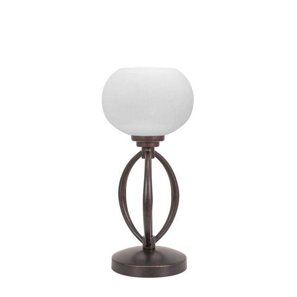 Marquise Dark Granite One-Light Table Lamp with White Round Muslin Glass, image 1
