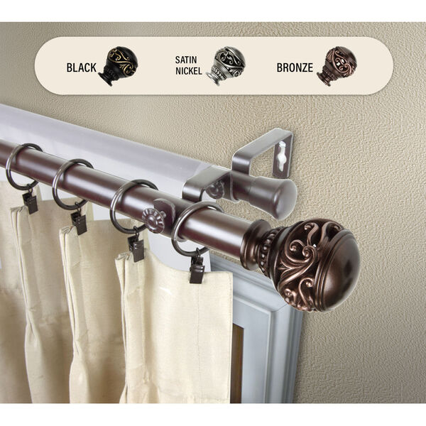 Isabella Bronze 48-Inch Double Curtain Rod, image 2