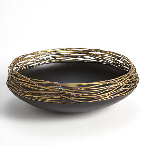 Brass and Black Large Nest Bowl, image 1