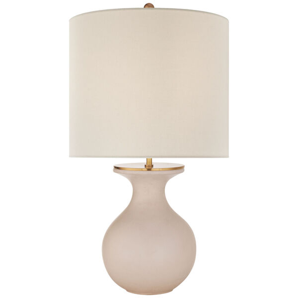 Albie Small Desk Lamp in Blush with Cream Linen Shade by kate spade new york, image 1