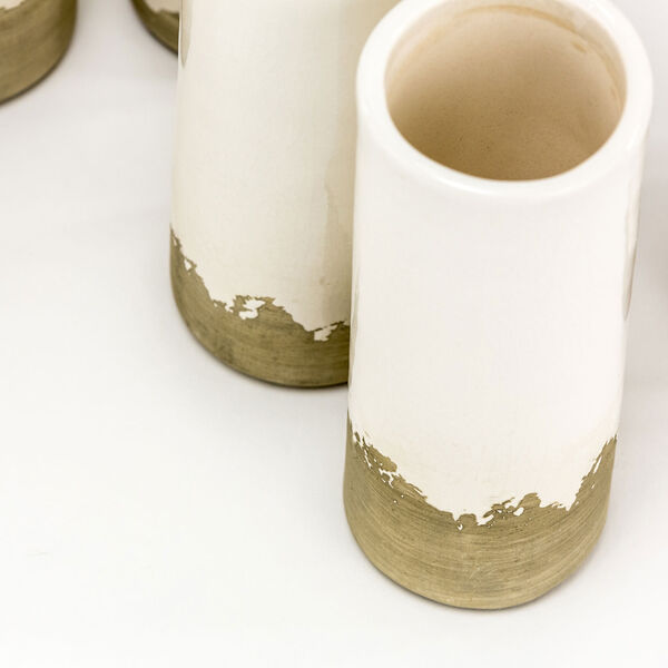 Selby Set of 9 White Ceramic Cylinder Bud Vases, image 3