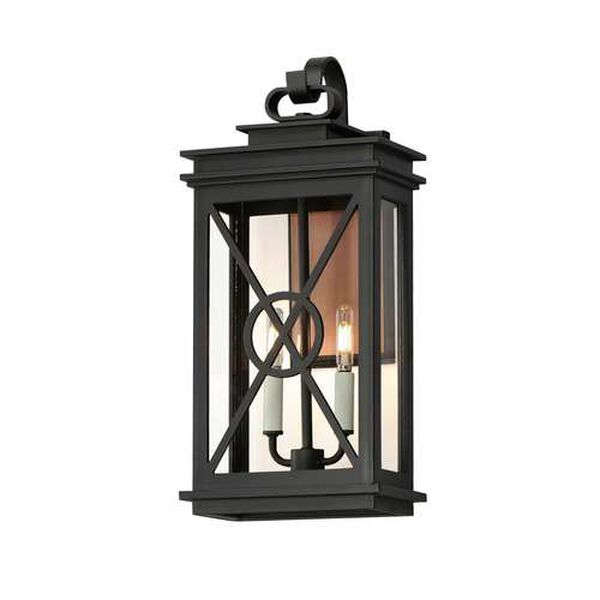 Yorktown VX Black Aged Copper Two-Light Outdoor Wall Sconce, image 1