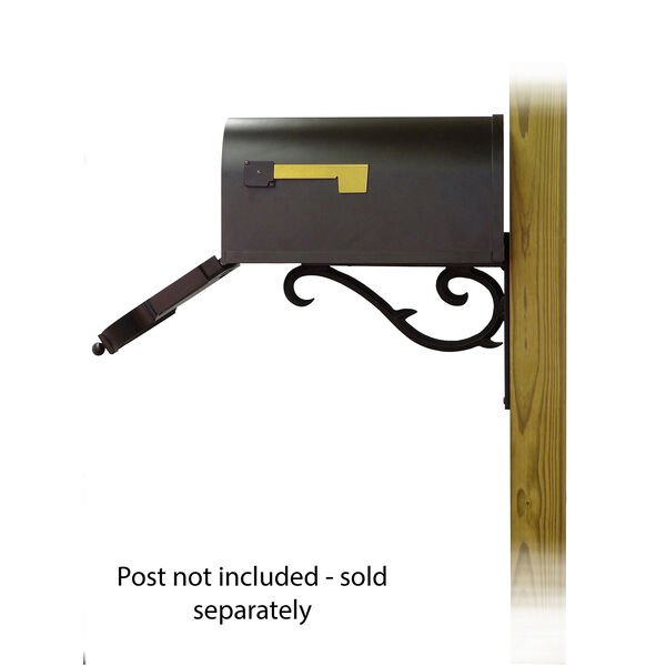 Curbside Black Berkshire Mailbox with Sorrento Front Single Mounting Bracket, image 4