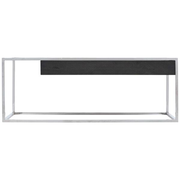 Beacon Polished Stainless Steel and Black Cocktail Table, image 1