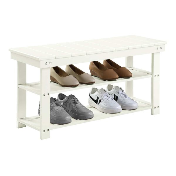 Oxford Ivory Utility Mudroom Bench with Shelves, image 4