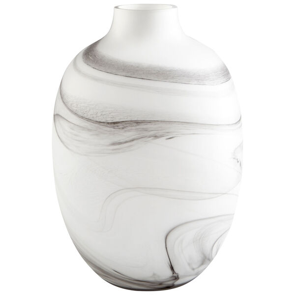 White and Black Swirl 11-Inch Moon Mist Vase, image 1