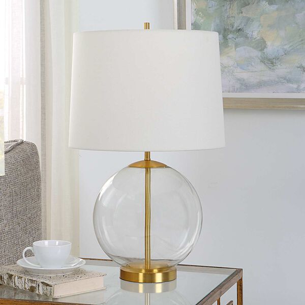 Monroe Gold and Clear Glass Sphere One-Light Table Lamp, image 4